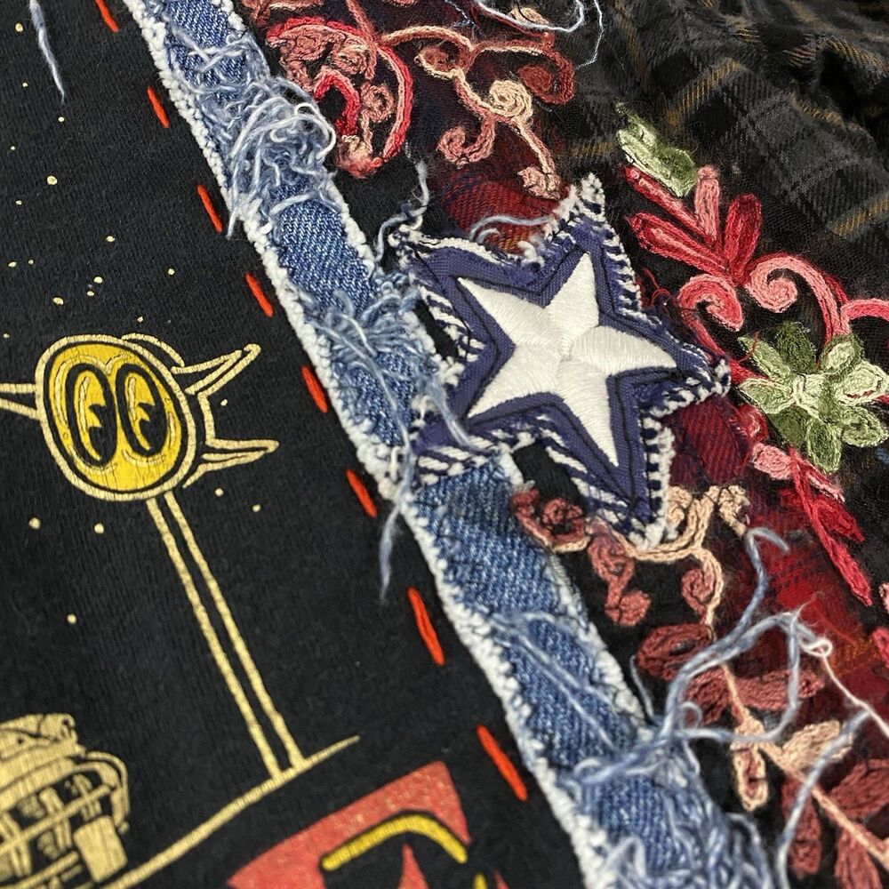 Upcycled Flannel Shirt Shacket Womens 1X Mechanic Automotive Garage Grunge Parts - Picture 13 of 14